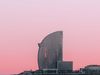 The W Hotel in Barcelona at sunset