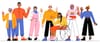 A cartoon of diverse teenage students waving and smiling