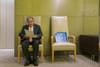 Secretary-General António Guterres reviews his notes ahead of the opening of the UN Climate Action Summit.