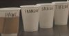 Coffee cups with people's names on