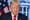 President Donald J Trump in front of a US flag and an image of the White House