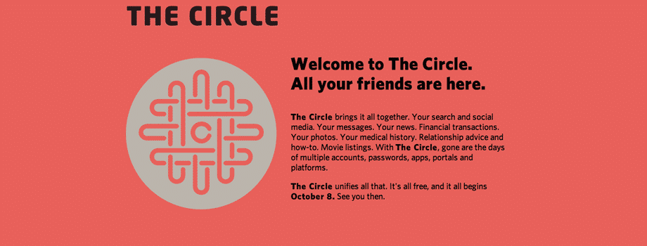 A screen grab of the cover of "The circle" written by Dave Eggers